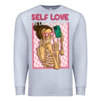 Heather Grey self love is the best love Premium Sweatshirt - MaliasSmallBusiness