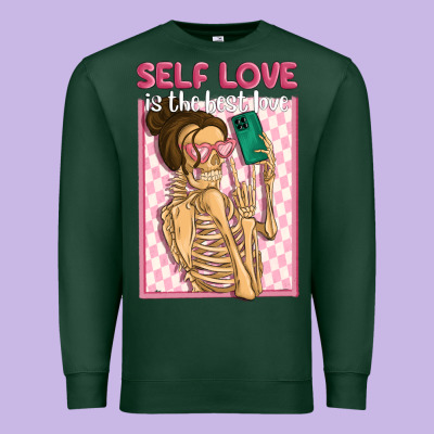 Self Love Is The Best Love Premium Sweatshirt Designed By Maliassmallbusiness
