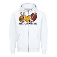 White peace love football Zipper Hoodie - AdoDesignShop
