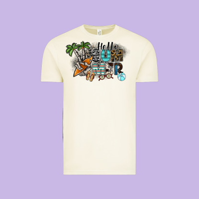Hello Summer Vintage Tee Designed By Sublimationcraftshop