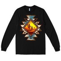 Black cowhide leopard sunset aztec Long Sleeve Tee - JahusDesignShop