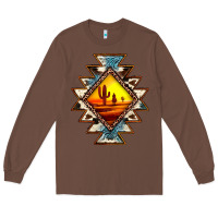 Chestnut cowhide leopard sunset aztec Long Sleeve Tee - JahusDesignShop