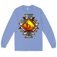 Colony Blue cowhide leopard sunset aztec Long Sleeve Tee - JahusDesignShop