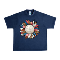 Navy volleyball sunflower Urban Heavy Tee - HRA Design Shop