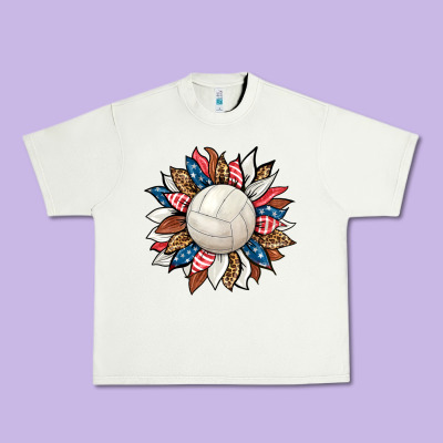 Volleyball Sunflower Urban Heavy Tee Designed By Hra Design Shop