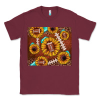 Burgundy football leopard sunflower Classic Tee - JahusDesignShop
