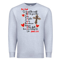 Heather Grey for god so loved the world Premium Sweatshirt - MaliasSmallBusiness