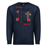 Navy for god so loved the world Premium Sweatshirt - MaliasSmallBusiness