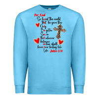 Ocean Blue for god so loved the world Premium Sweatshirt - MaliasSmallBusiness