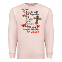 Pale Pink for god so loved the world Premium Sweatshirt - MaliasSmallBusiness