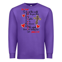 Purple for god so loved the world Premium Sweatshirt - MaliasSmallBusiness