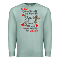 Seafoam for god so loved the world Premium Sweatshirt - MaliasSmallBusiness