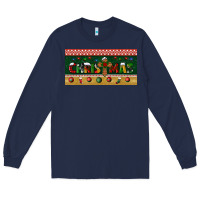 Navy christmas with cross license plate Long Sleeve Tee - BundleAndBundleShop