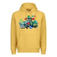 Antique Gold autism truck Premium Hoodie - LillyAllenDesigns