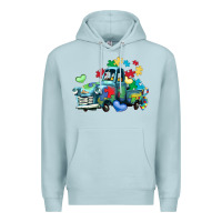 Blue Mist autism truck Premium Hoodie - LillyAllenDesigns