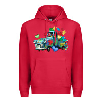 Cardinal autism truck Premium Hoodie - LillyAllenDesigns