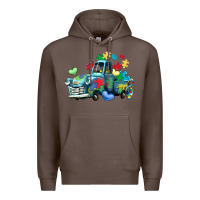 Coffee autism truck Premium Hoodie - LillyAllenDesigns