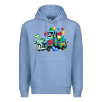 Colony Blue autism truck Premium Hoodie - LillyAllenDesigns