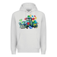Dove Grey autism truck Premium Hoodie - LillyAllenDesigns