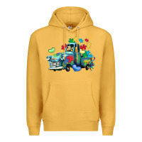 Mustard autism truck Premium Hoodie - LillyAllenDesigns