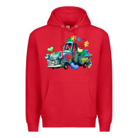 Red autism truck Premium Hoodie - LillyAllenDesigns