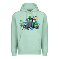 Seafoam autism truck Premium Hoodie - LillyAllenDesigns