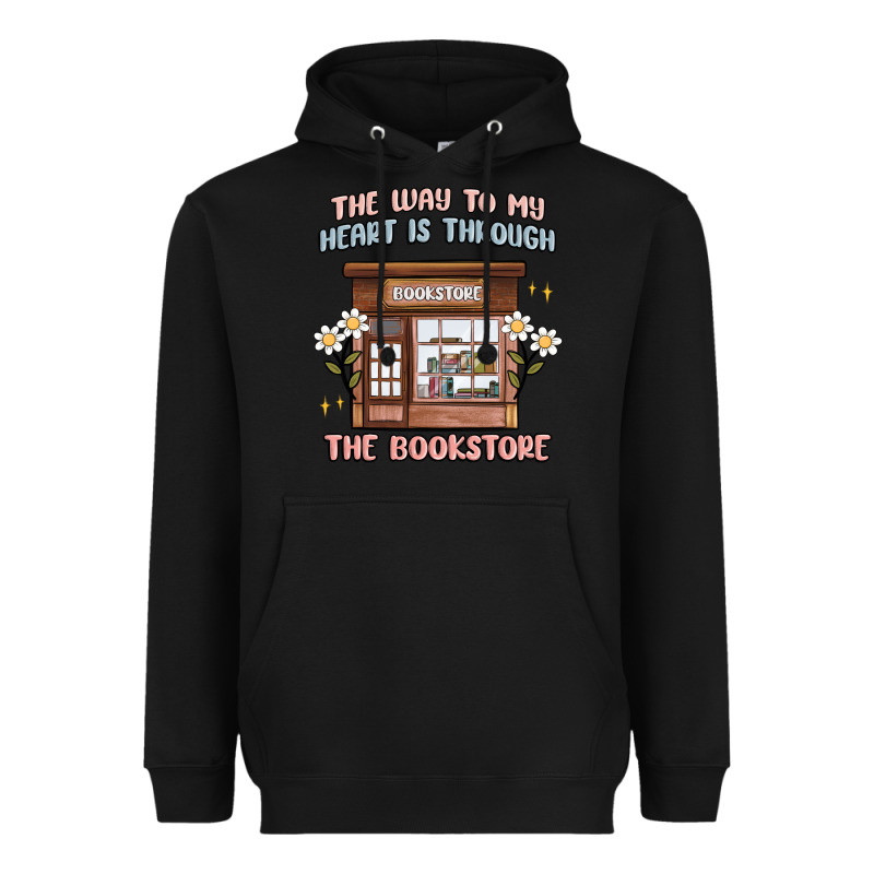 The Way To My Heart Is Through The Bookstore Heavyweight Hoodie by MaliasSmallBusiness | Teevron