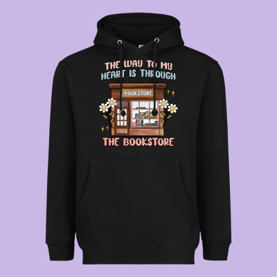 The Way To My Heart Is Through The Bookstore Heavyweight Hoodie Designed By Maliassmallbusiness