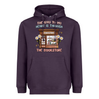 Plum the way to my heart is through the bookstore Heavyweight Hoodie - MaliasSmallBusiness