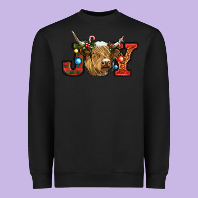 Christmas Joy Cow Heavyweight Sweatshirt Designed By Ranaportraitstore