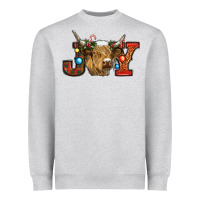 Heather Grey christmas joy cow Heavyweight Sweatshirt - RanaPortraitStore