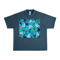 Midnight Navy dolphin tumbler Urban Heavy Tee - BarkalooDesign