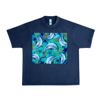 Navy dolphin tumbler Urban Heavy Tee - BarkalooDesign