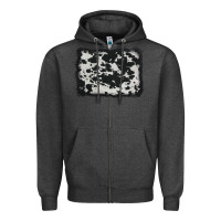 Charcoal Heather cowhide background Zipper Hoodie - AdoDesignShop