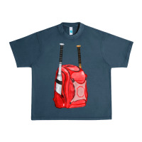 Midnight Navy red bat backpack fa element Urban Heavy Tee - FaDigitalArtStudio