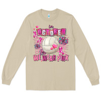Mushroom in october we wear pink volleyball Long Sleeve Tee - AdoDesignShop