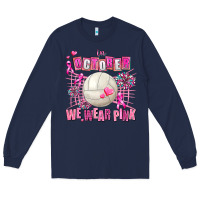 Navy in october we wear pink volleyball Long Sleeve Tee - AdoDesignShop