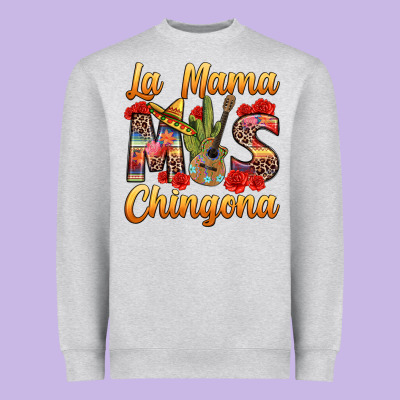 La Mama Mas Chingona Heavyweight Sweatshirt Designed By Texasbilliewilder