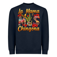 Navy La Mama mas Chingona Heavyweight Sweatshirt - texasbilliewilder