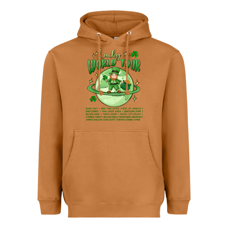 Lucky World Tour St. Patricks Day Heavyweight Hoodie by MaliasSmallBusiness | Teevron