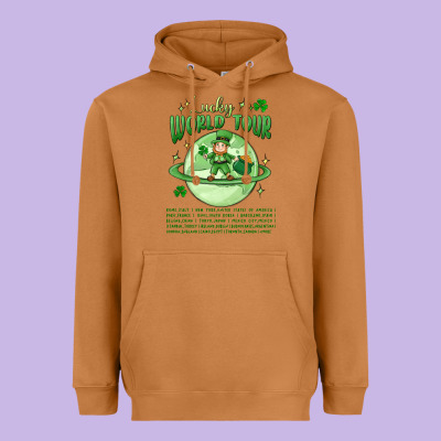 Lucky World Tour St. Patricks Day Heavyweight Hoodie Designed By Maliassmallbusiness
