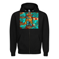 Black cowboy boots with turquoise and aztec Zipper Hoodie - Artiststas