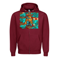 Burgundy cowboy boots with turquoise and aztec Zipper Hoodie - Artiststas