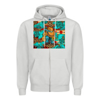 Dove Grey cowboy boots with turquoise and aztec Zipper Hoodie - Artiststas