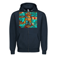 Navy cowboy boots with turquoise and aztec Zipper Hoodie - Artiststas