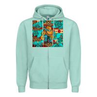 Seafoam cowboy boots with turquoise and aztec Zipper Hoodie - Artiststas