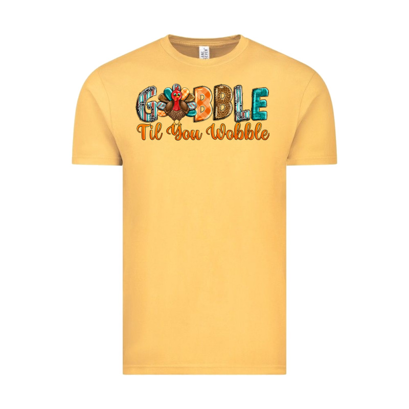 Gobble Till You Wobble Vintage Tee by BarkalooDesign | Teevron
