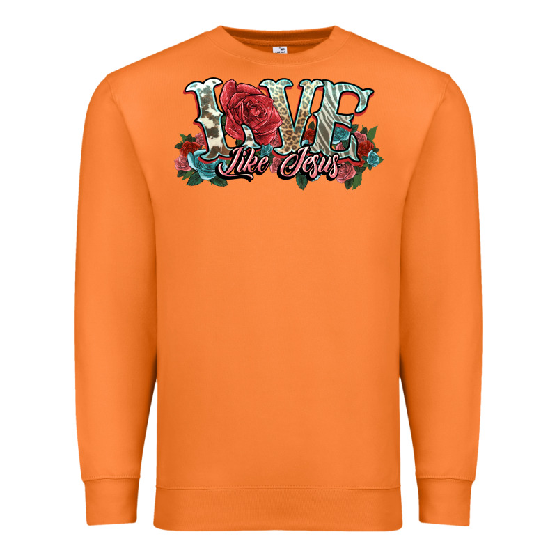 Love Like Jesus Roses Premium Sweatshirt by NancyCooperArtShop | Teevron
