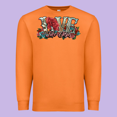 Love Like Jesus Roses Premium Sweatshirt Designed By Nancycooperartshop