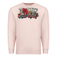 Pale Pink love like jesus roses Premium Sweatshirt - NancyCooperArtShop